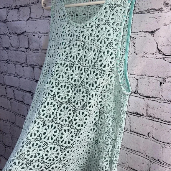 Urban Outfitters Pins and Needles Light Blue Crotchet Sleeveless Tank Size Large - Picture 4 of 5